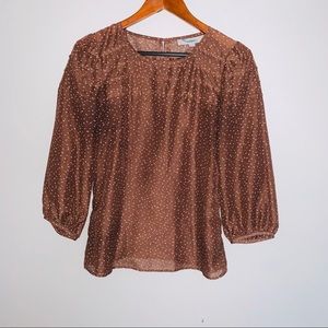 LOFT brown sheer top